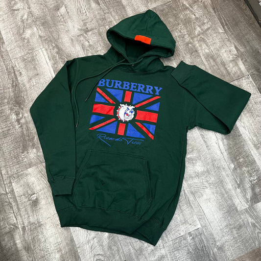 (S) green Burberry hoodie
