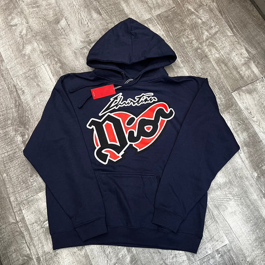 (L) dior hoodie navy