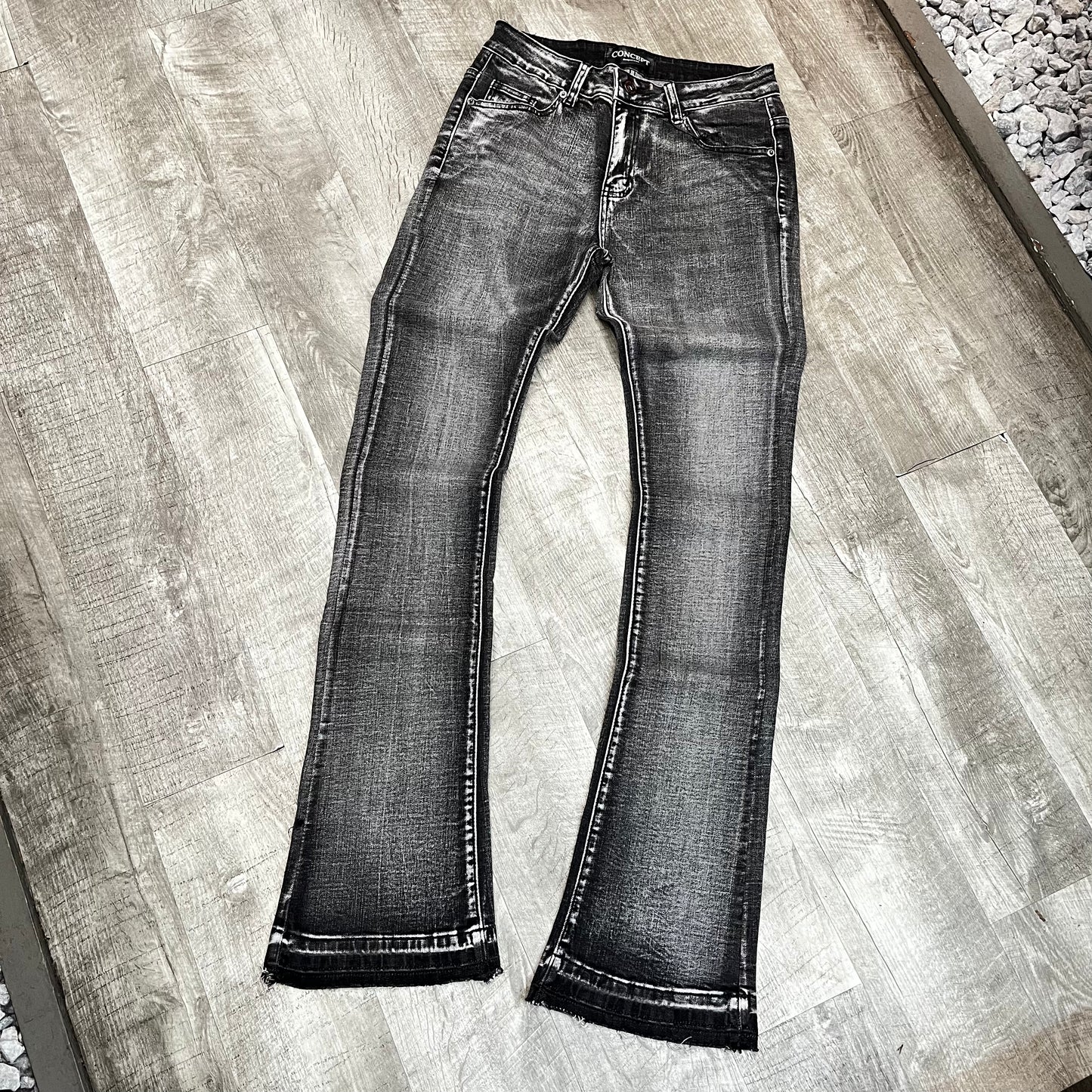 Cla “grey wash” stacked denim